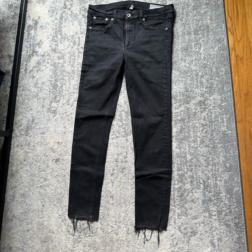 Rag and bone black skinny jeans. High rise